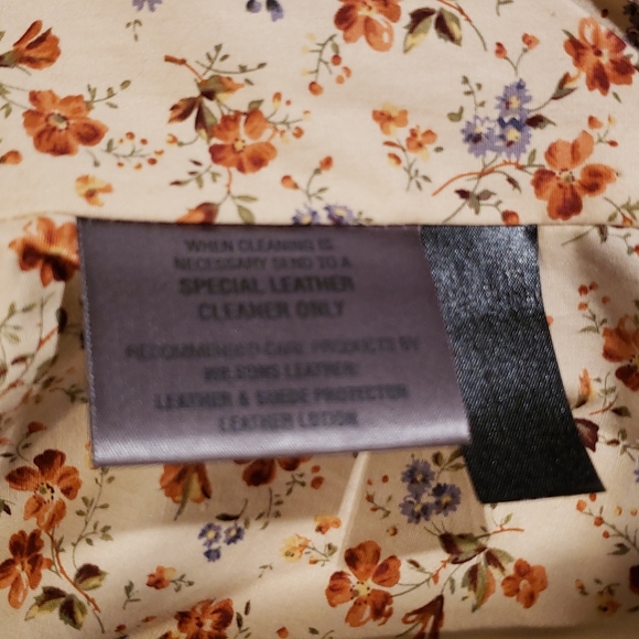 ππ€π WILSONS VINTAGE 90S GENUINE LEATHER TAN EYELET SCALLOPED BLAZER JACKET - Picture 11 of 16